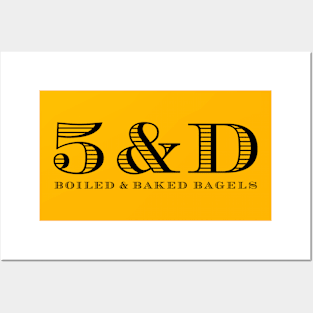 5 & Dime logo black Posters and Art